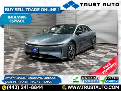 Blue 2024 Lucid Air Touring AWD Luxury Sedan for sale in Sykesville, MD