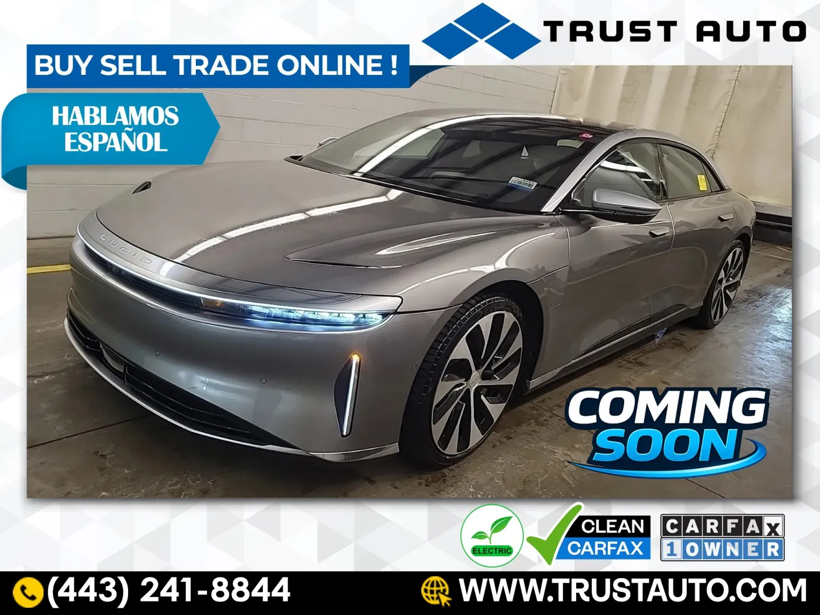 Silver 2024 Lucid Air Grand Touring for sale in Sykesville, MD