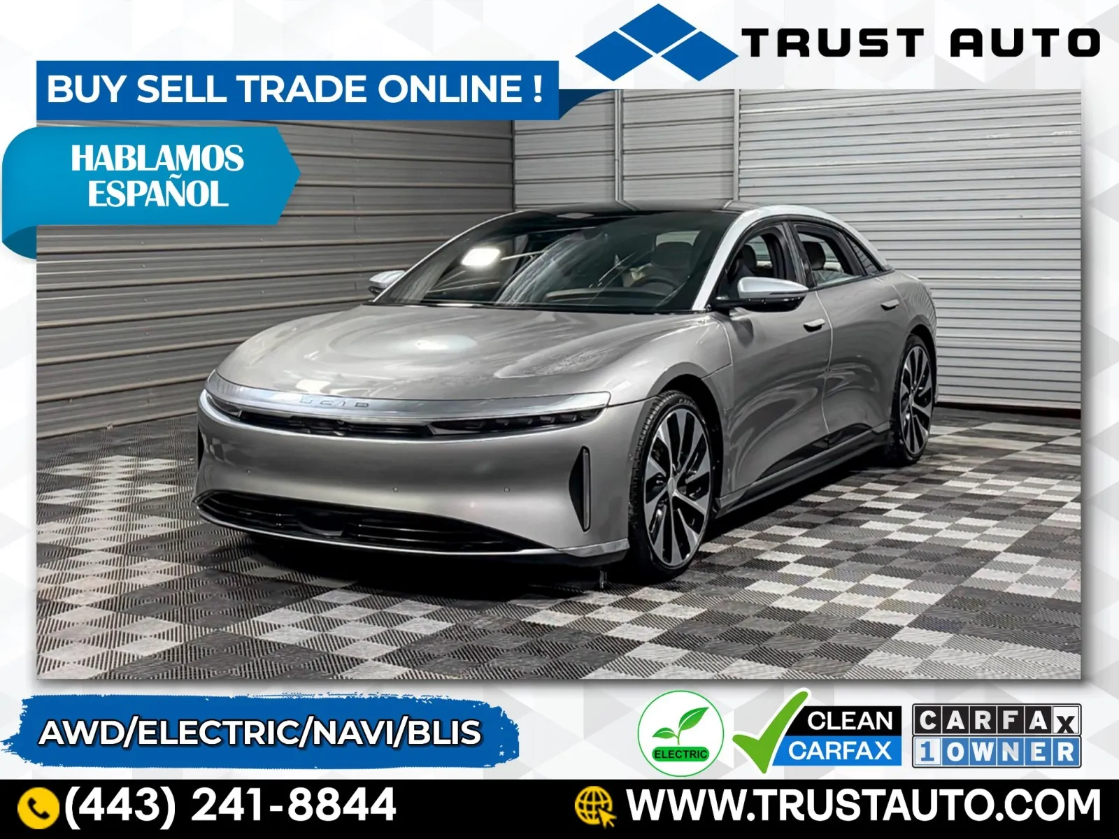 2024 Lucid Air Grand Touring AWD Electric Luxury Sedan for sale in Sykesville, MD