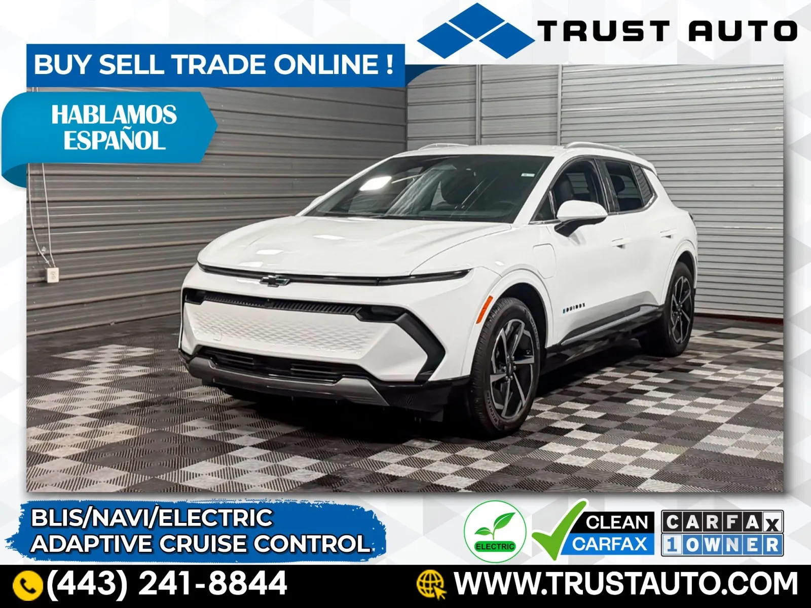 White 2024 Chevrolet Equinox EV 2LT Electric SUV for sale in Sykesville, MD