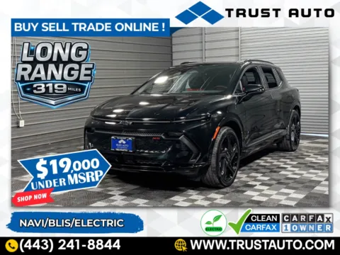 Black 2025 Chevrolet Equinox EV RS Electric SUV for sale in Sykesville, MD