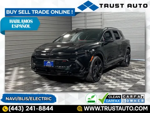 Black 2025 Chevrolet Equinox EV RS Electric SUV for sale in Sykesville, MD