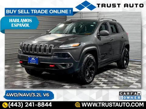 Gray 2016 Jeep Cherokee Trailhawk 4WD SUV for sale in Sykesville, MD