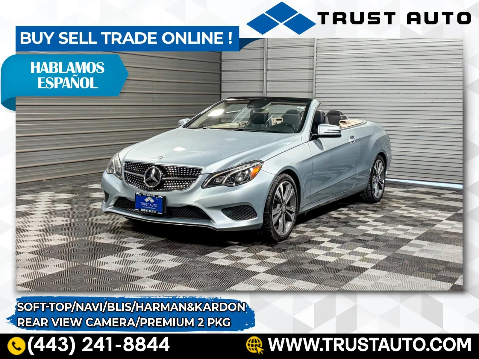 Silver 2017 Mercedes-Benz E-Class E 400 Soft-Top Convertible w/Premium 2 Pkg for sale in Sykesville, MD