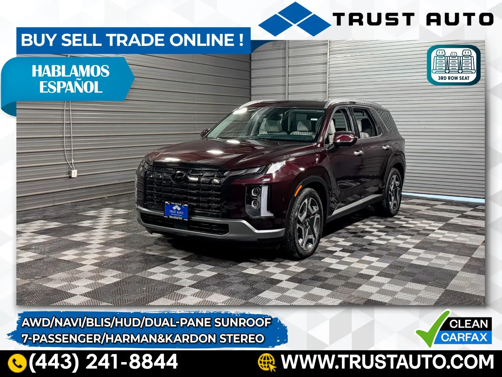 Red 2023 Hyundai Palisade Limited AWD 7-Passenger SUV for sale in Sykesville, MD