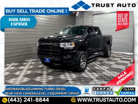 Black 2021 Ram 2500 Big Horn 4WD Crew Cab Cummins Diesel Pickup Truck w/Level 2 Equi for sale in Sykesville, MD