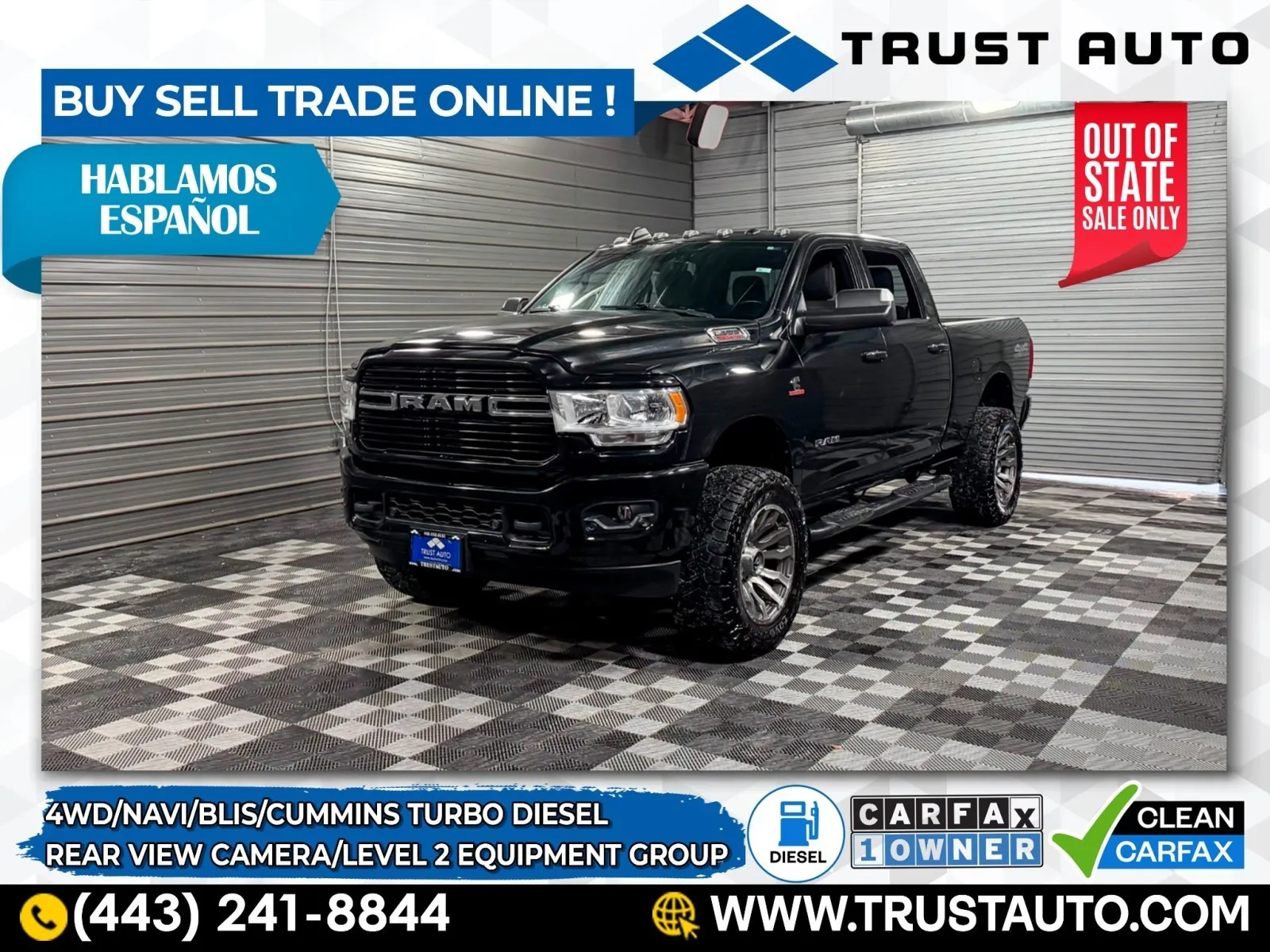 2021 Ram 2500 Big Horn 4WD Crew Cab Cummins Diesel Pickup Truck w/Level 2 Equi for sale in Sykesville, MD