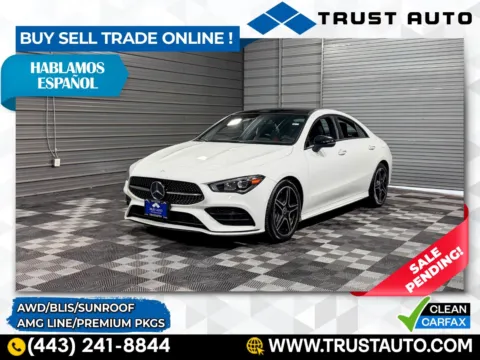 White 2021 Mercedes-Benz CLA 250 4-Door Sedan w/AMG Line Pkg for sale in Sykesville, MD
