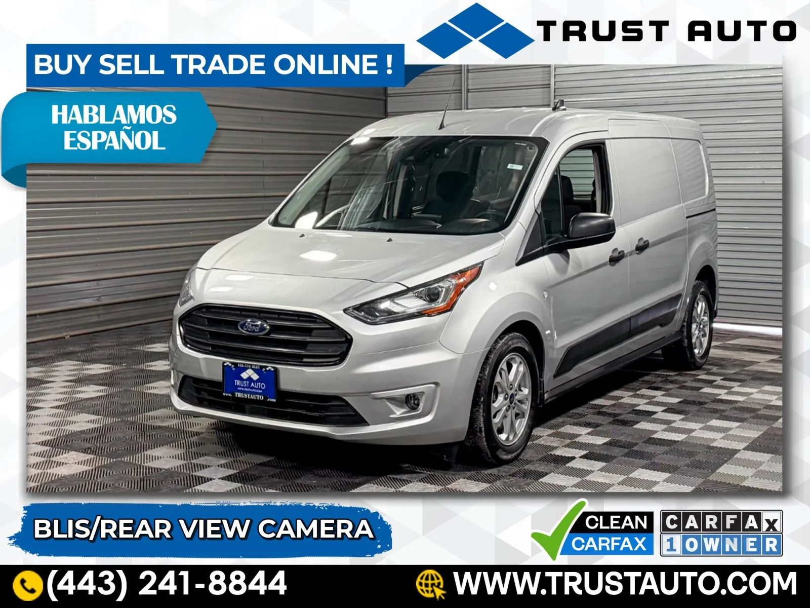 Silver 2022 Ford Transit Connect Cargo XLT LWB 121''WB Minivan/Van w/Rear Liftgate for sale in Sykesville, MD