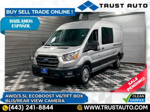 Silver 2020 Ford Transit T-250 Cargo AWD 148'WB Medium Roof 3.5L V6 Ecoboost Minivan/Van for sale in Sykesville, MD