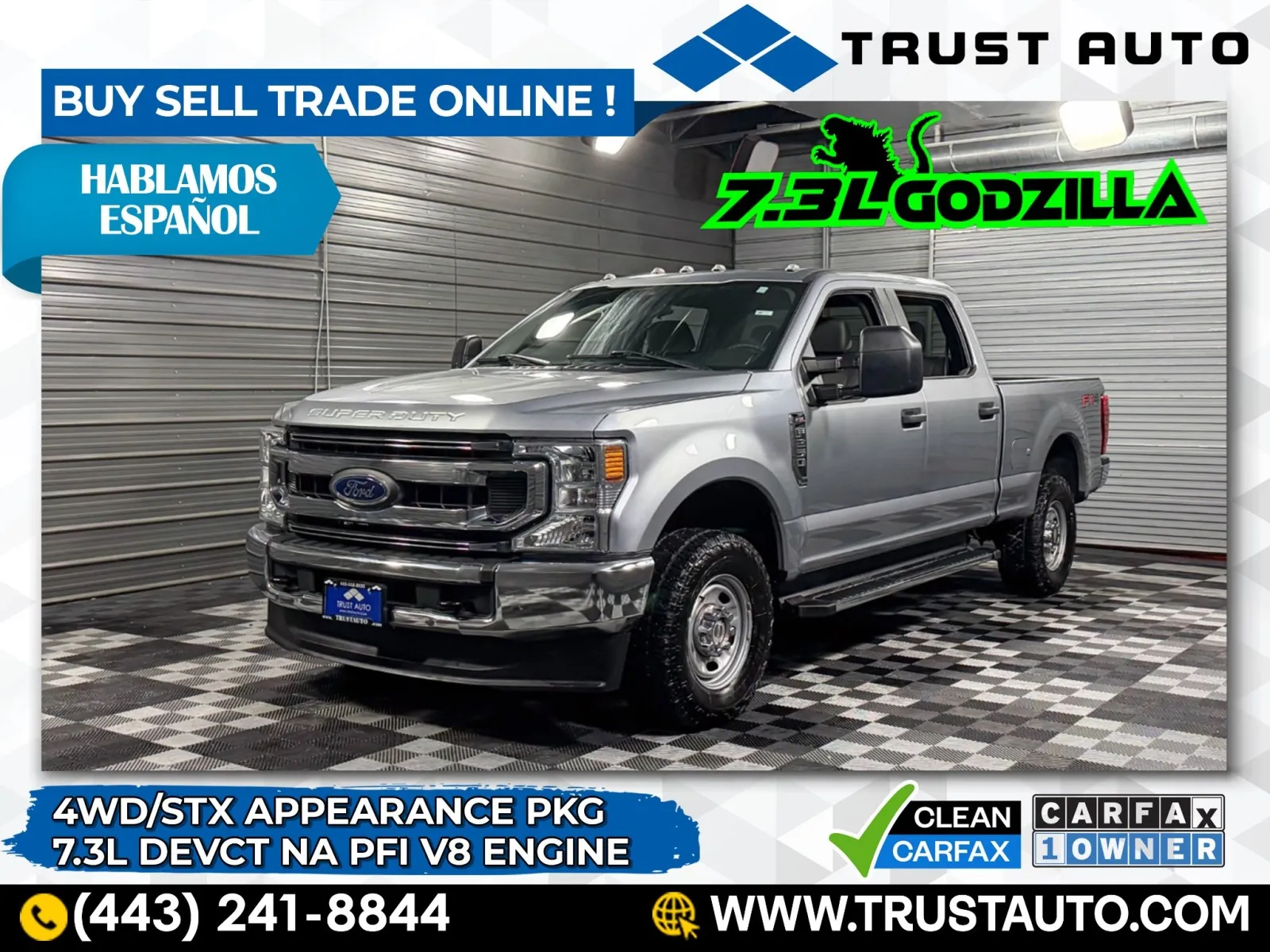 Silver 2021 Ford Super Duty F-250 SRW XL 4WD Crew Cab Pickup Truck w/Appearance Pkg for sale in Sykesville, MD