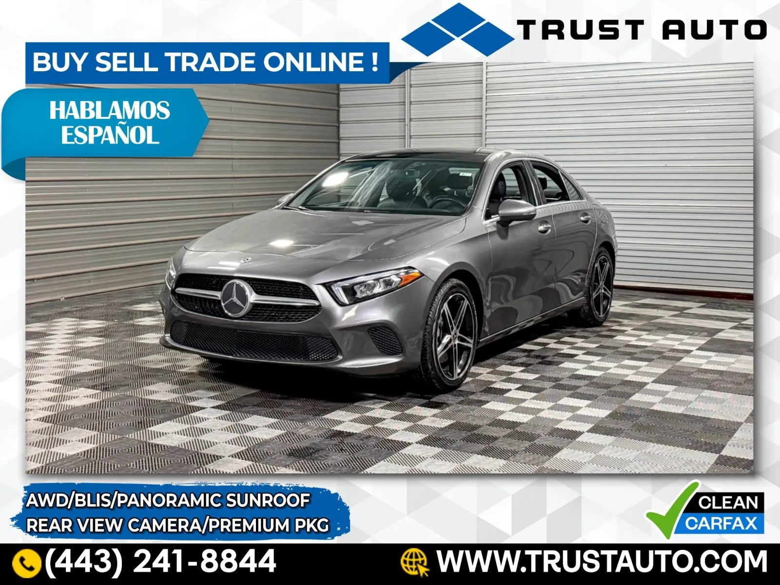 Gray 2019 Mercedes-Benz A-Class A 220 4-Door Sedan w/Premium Pkg for sale in Sykesville, MD