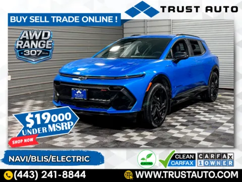 Blue 2025 Chevrolet Equinox EV RS AWD Electric SUV for sale in Sykesville, MD