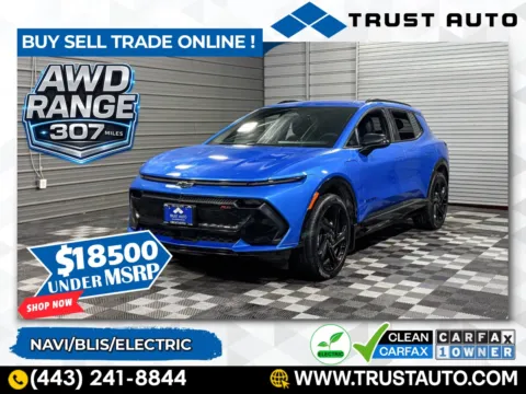 Blue 2025 Chevrolet Equinox EV RS AWD Electric SUV for sale in Sykesville, MD