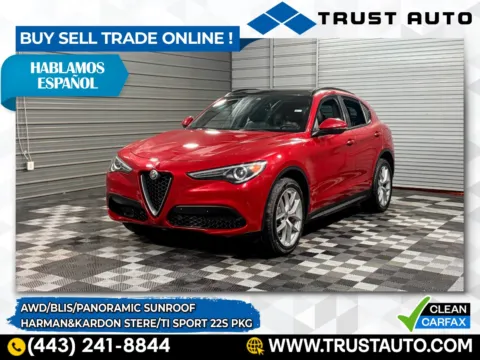 Red 2018 Alfa Romeo Stelvio Ti Sport AWD Luxury SUV for sale in Sykesville, MD