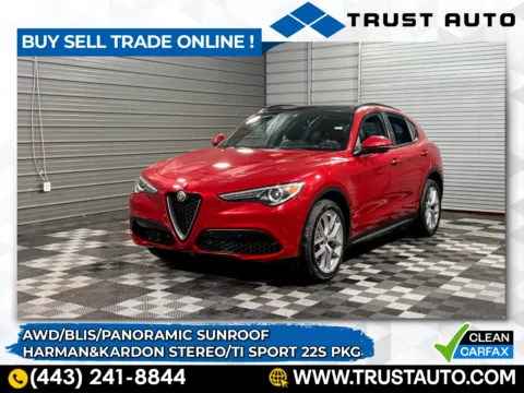 Red 2018 Alfa Romeo Stelvio Ti Sport AWD Luxury SUV for sale in Sykesville, MD