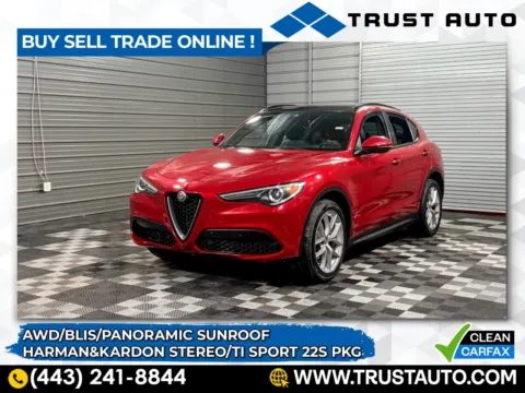 Red 2018 Alfa Romeo Stelvio Ti Sport AWD Luxury SUV for sale in Sykesville, MD