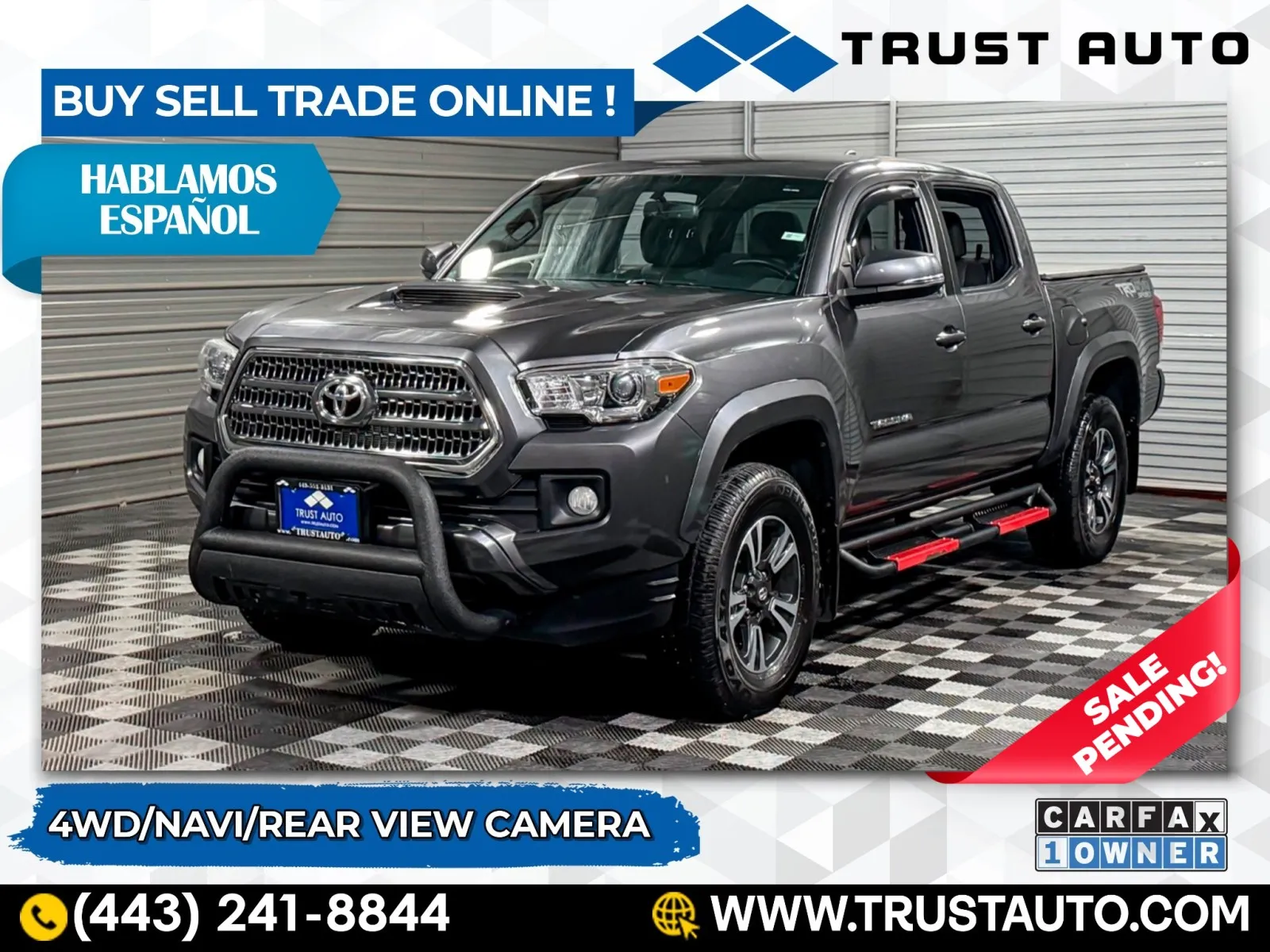 2017 Toyota Tacoma TRD Sport 4WD Double Cab Pickup Truck for sale in Sykesville, MD
