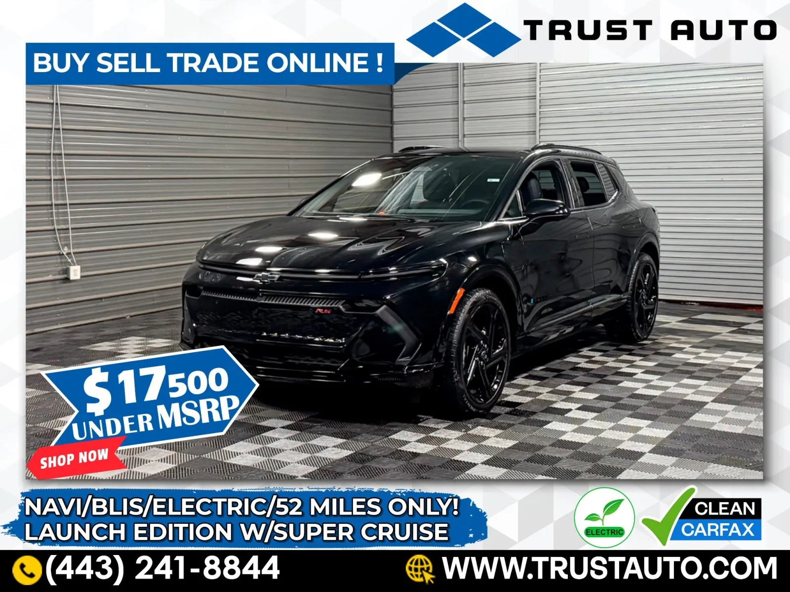 Black 2024 Chevrolet Equinox EV RS Electric SUV for sale in Sykesville, MD