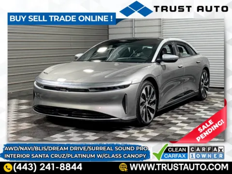 Silver 2023 Lucid Air Grand Touring AWD Electric Sedan w/Dream Drive Pro for sale in Sykesville, MD