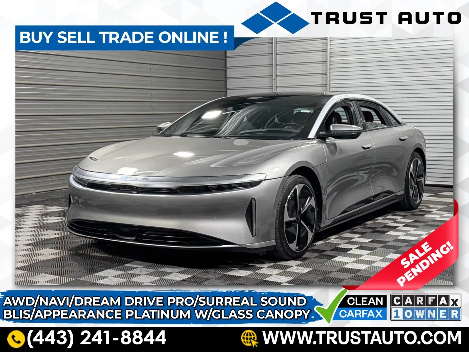 2023 Lucid Air Touring AWD Electric Sedan for sale in Sykesville, MD