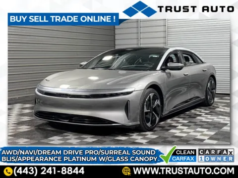 Silver 2023 Lucid Air Touring AWD Electric Sedan for sale in Sykesville, MD