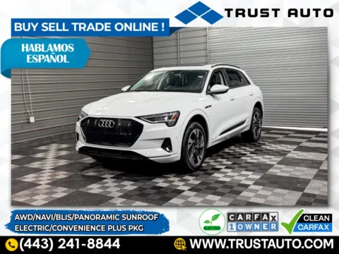 White 2022 Audi e-tron Premium AWD Electric SUV w/Convenience Plus Pkg for sale in Sykesville, MD