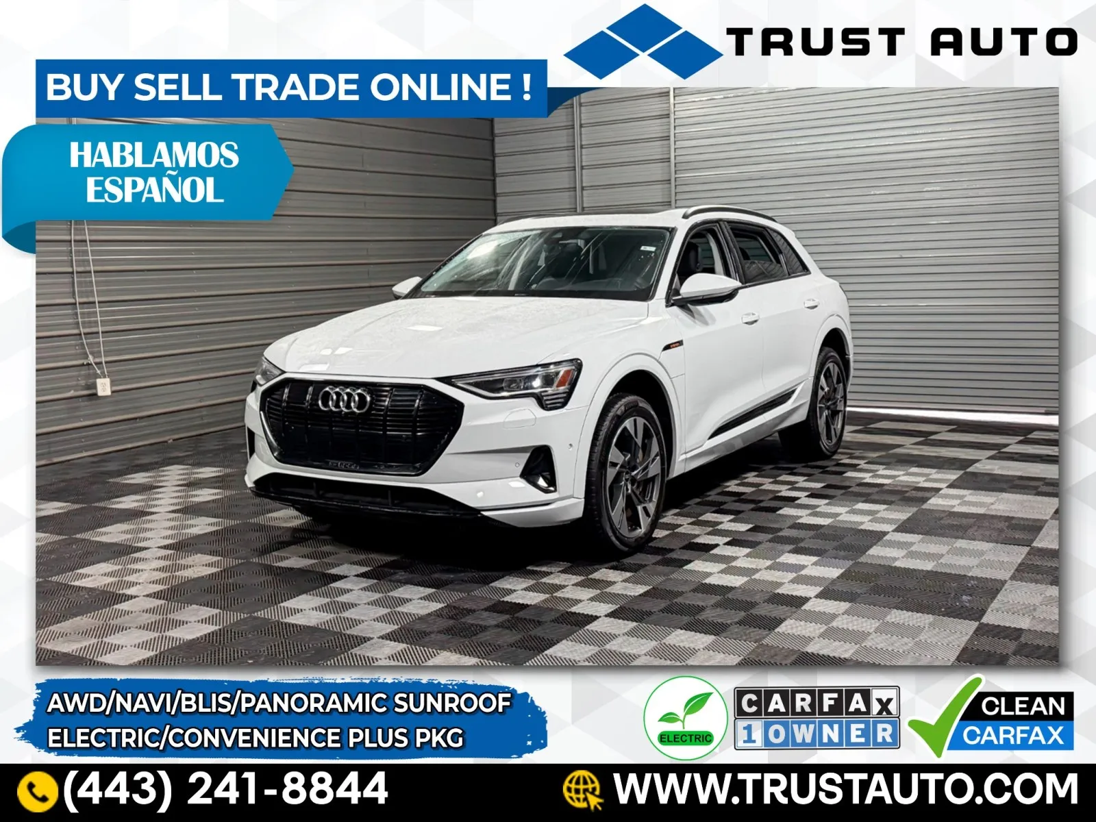 White 2022 Audi e-tron Premium AWD Electric SUV w/Convenience Plus Pkg for sale in Sykesville, MD