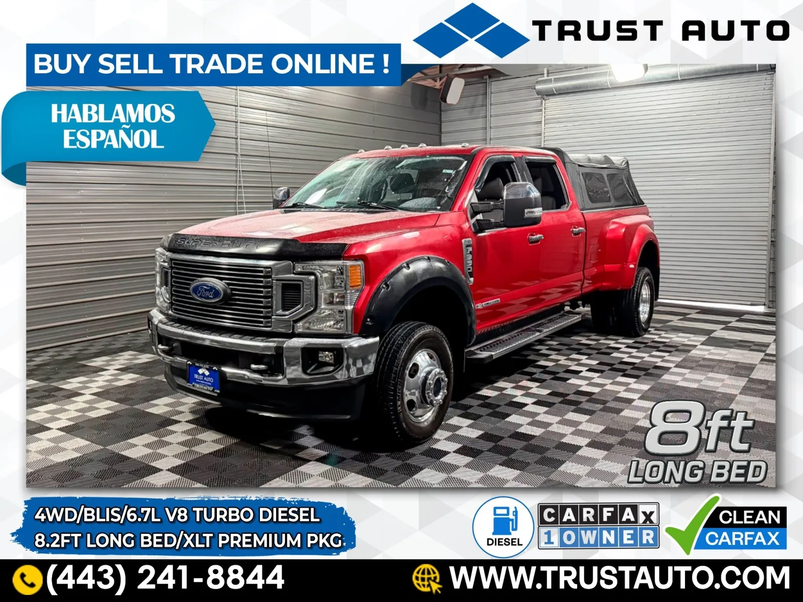 Red 2020 Ford Super Duty F-350 DRW XLT 4WD Crew Cab 6.7L V8 Turbo Diesel 8.2FT Long Bed Pickup Truck w/Premium Pkg for sale in Sykesville, MD