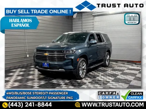 Gray 2021 Chevrolet Tahoe LT 4WD 7-Passenger SUV w/LT Signatur Pkg for sale in Sykesville, MD