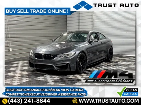 Gray 2016 BMW M4 Sport Coupe w/Executive/Competition/Driver Assistance Plus/Lightning Pkgs for sale in Sykesville, MD