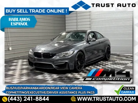 Gray 2016 BMW M4 Sport Coupe w/Executive/Competition/Driver Assistance Plus/Lightning Pkgs for sale in Sykesville, MD