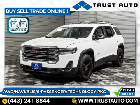 White 2023 GMC Acadia AT4 AWD 6-Passenger SUV for sale in Sykesville, MD