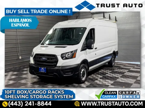 White 2020 Ford Transit T-250 Cargo 148''WB Minivan/Van w/Cargo Racks/Shelving Storage System for sale in Sykesville, MD