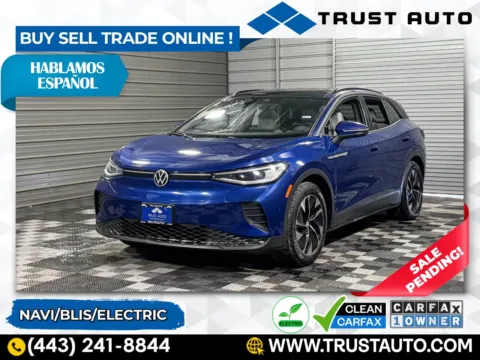 Blue 2021 Volkswagen ID.4 Pro S Electric SUV for sale in Sykesville, MD