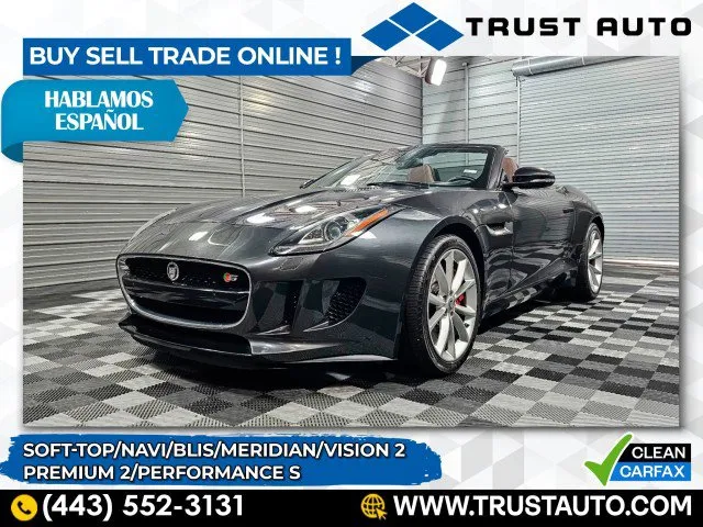 2014 Jaguar F-TYPE V6 S Luxury Soft -Top Convertible Coupe w/Performance S/Premium 2/Climate Pkgs for sale in Sykesville, MD