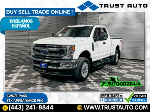 White 2022 Ford Super Duty F-250 XL 4WD SuperCab 7.3L V8 Godzilla Pickup Truck STX Appearance Pkg for sale in Sykesville, MD