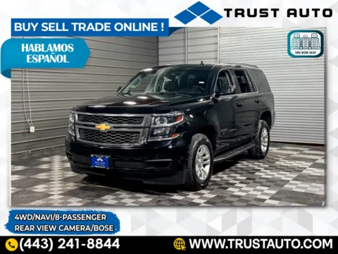 Black 2019 Chevrolet Tahoe LT 4WD 8-Passenger SUV for sale in Sykesville, MD