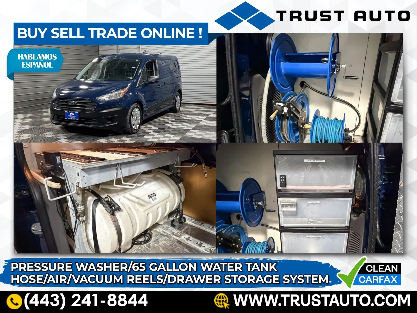 Blue 2019 Ford Transit Connect Cargo XL LWB Minivan/Van for sale in Sykesville, MD