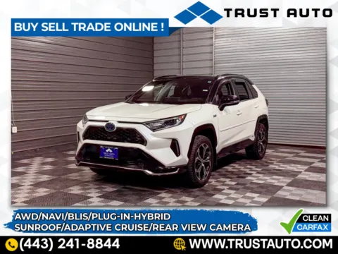 White 2021 Toyota RAV4 Prime XSE AWD Plug-In Hybrid SUV for sale in Sykesville, MD
