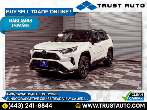 White 2021 Toyota RAV4 Prime XSE AWD Plug-In Hybrid SUV for sale in Sykesville, MD