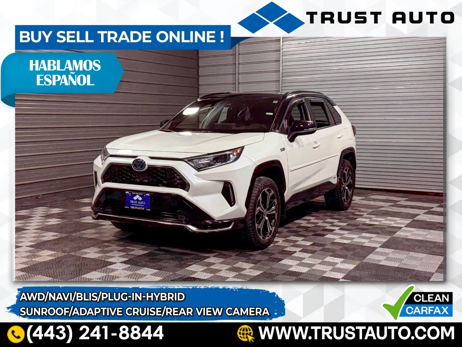 White 2021 Toyota RAV4 Prime XSE AWD Plug-In Hybrid SUV for sale in Sykesville, MD