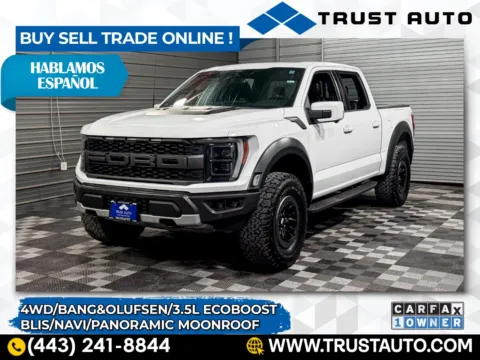 White 2022 Ford F-150 Raptor 4WD SuperCrew Ecoboost Pickup Truck for sale in Sykesville, MD