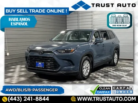 Blue 2024 Toyota Grand Highlander XLE AWD 8-Passenger SUV for sale in Sykesville, MD