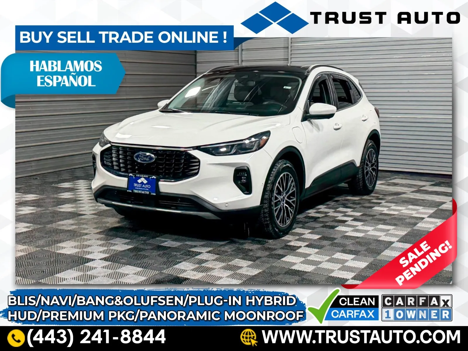 2023 Ford Escape PHEV Plug-in Hybrid SUV w/Premuim Pkg for sale in Sykesville, MD