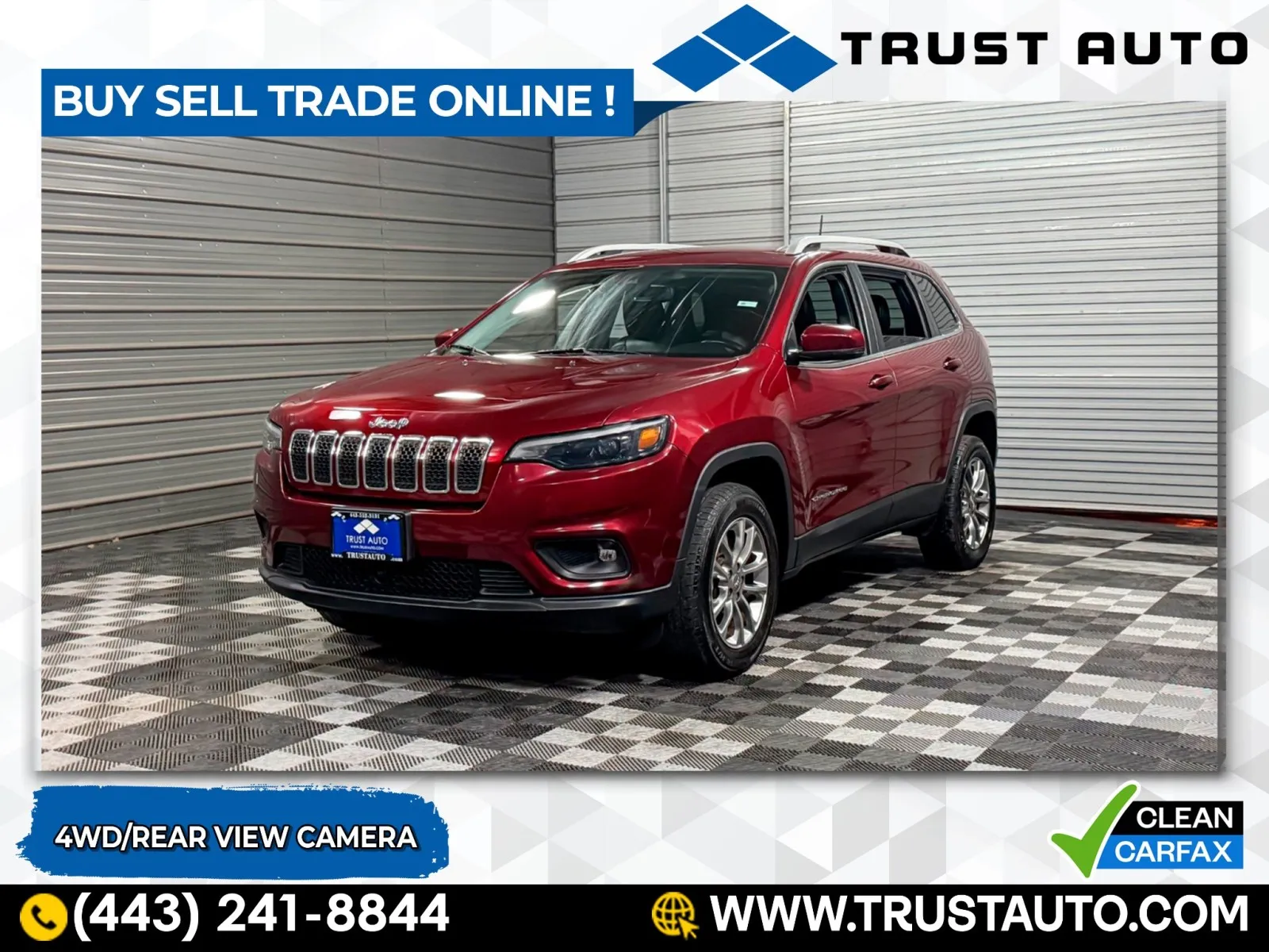Red 2020 Jeep Cherokee Latitude Plus 4WD SUV for sale in Sykesville, MD