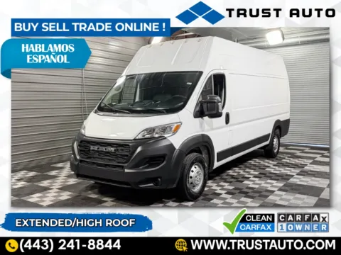 White 2023 Ram ProMaster 3500 Cargo 159''WB High Roof Extended Minivan/Van for sale in Sykesville, MD