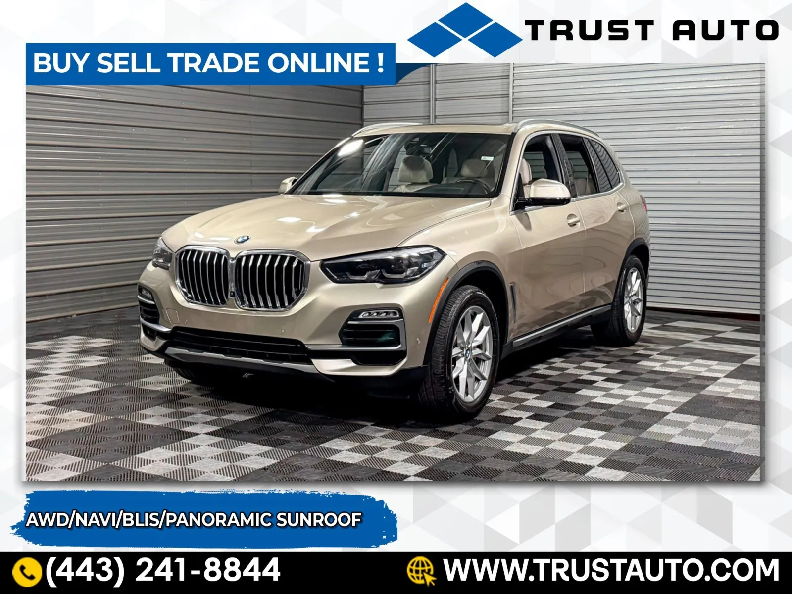 Beige 2019 BMW X5 xDrive40i AWD Luxury SUV for sale in Sykesville, MD