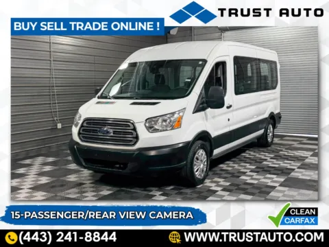 White 2019 Ford Transit 15-Passenger XLT 148''WB Medium Roof Minivan/Van for sale in Sykesville, MD