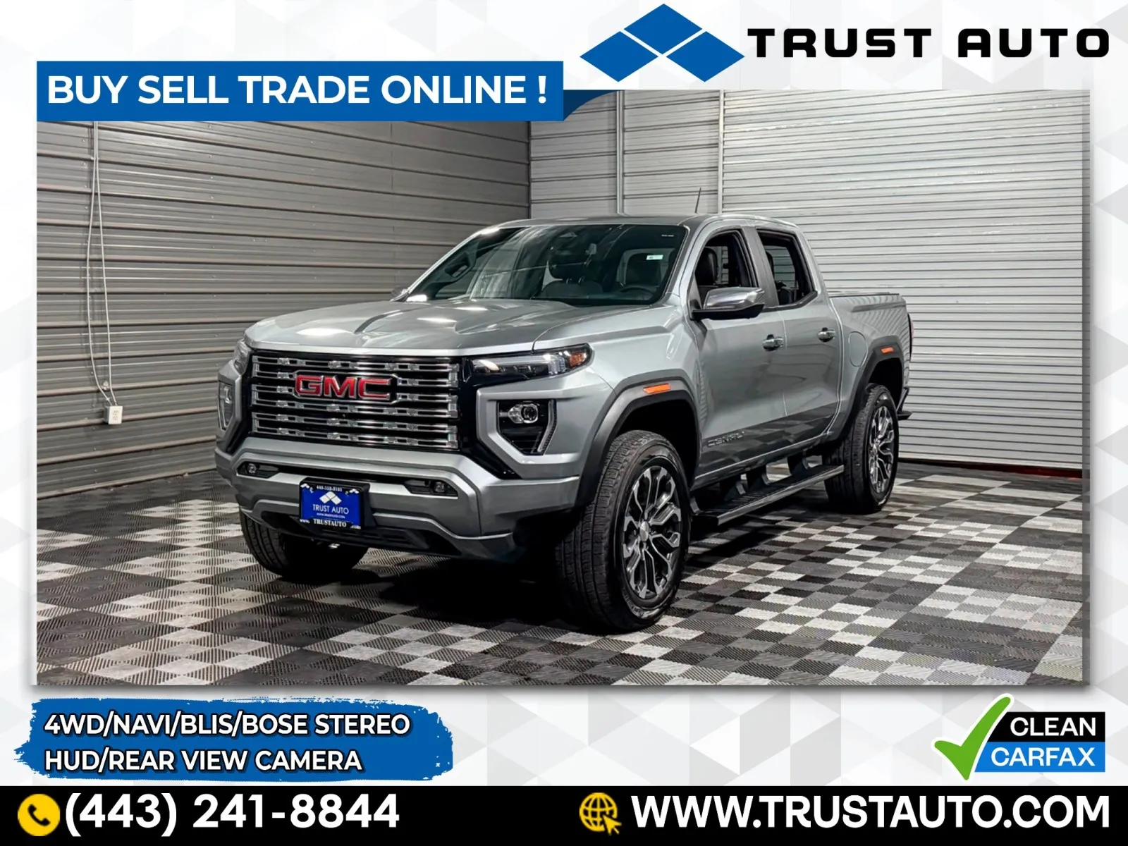 Gray 2023 GMC Canyon 4WD Denali Crew Cab Pickup Truck for sale in Sykesville, MD